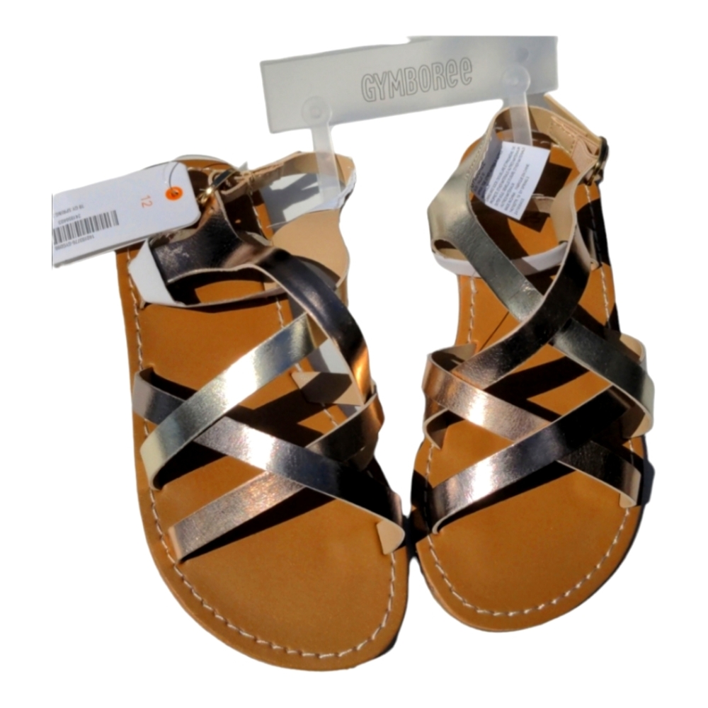 Gymboree Girls Silver/Rose Gold Sandals